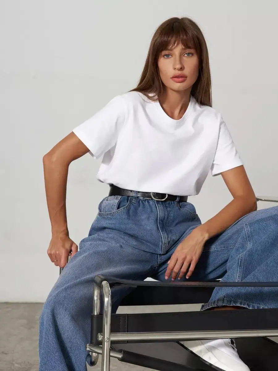 100% Cotton Women's T-shirt  Summer